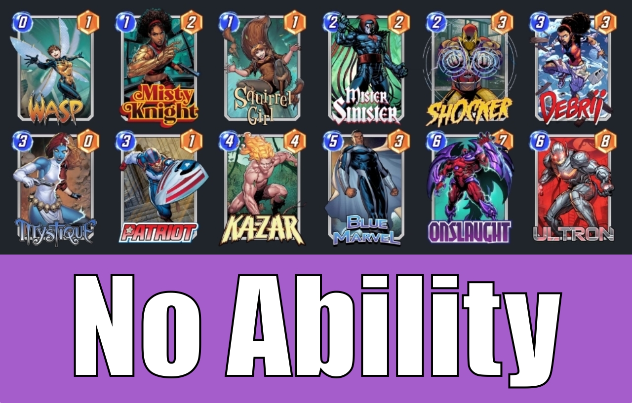 Marvel Snap No Ability Decks